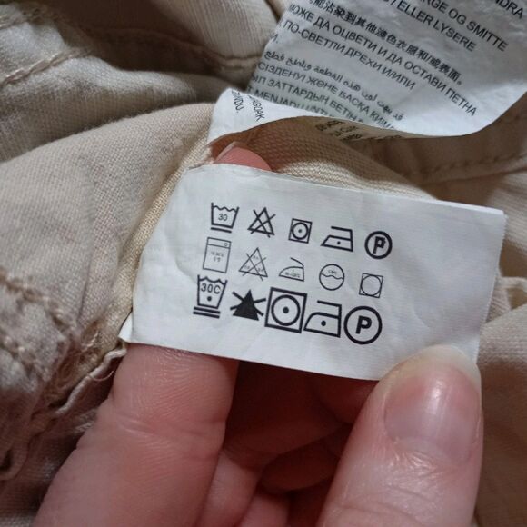 ZARA BEIGE LINEN COTTON BLEND STRAIGHT LEG LONG JUMPSUIT  WITH POCKETS Sz Large - Picture 10 of 10